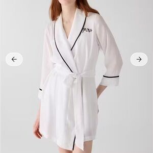 Kate Spade Mrs Short Robe White Satin XS/Small